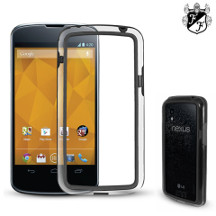 FlexiFrame Google Nexus 4 Bumper Case - Clear / Black