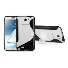 FlexiShield Wave Stand Case For Samsung Galaxy Note 2 - Clear / Black