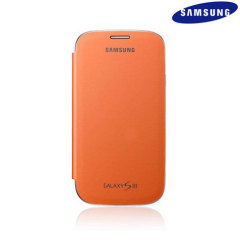 Genuine Samsung Galaxy S3 Flip Cover - Orange - EFC-1G6FOECSTD