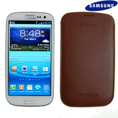 Genuine Samsung Galaxy S3 Pouch - Dark Brown - EFC-1G6LDECSTD