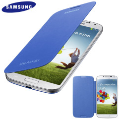 Genuine Samsung Galaxy S4 Flip Case Cover - Light Blue