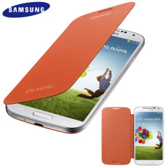 Genuine Samsung Galaxy S4 Flip Case Cover - Orange
