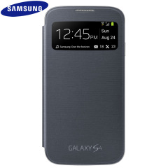 Genuine Samsung Galaxy S4 S-View Premium Cover Case - Black