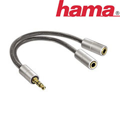 Hama AluLine Compact 3.5mm Audio Jack Splitter Cable
