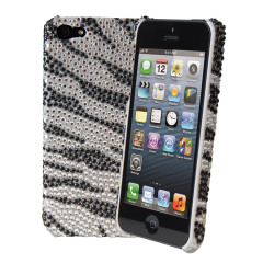 iPhone 5 Diamante Back Cover - Zebra