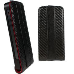 iPhone 5 Executive Carbon Fibre Flip Case - Black
