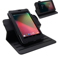 Leather Style Rotating Case for Google Nexus 7 - Black