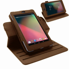 Leather Style Rotating Case for Google Nexus 7 - Brown