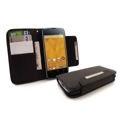 Leather Style Wallet Case for Google Nexus 4  - Black
