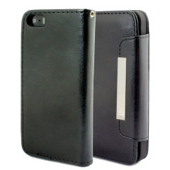 Leather Style Wallet Case for iPhone 5 - Black