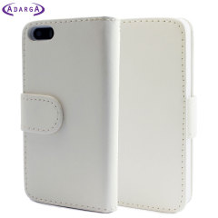 Leather Style Wallet Case for iPhone 5 - White