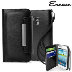 Leather Style Wallet Case for Samsung Galaxy S3 Mini - Black