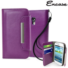 Leather Style Wallet Case for Samsung Galaxy S3 Mini - Purple