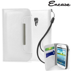Leather Style Wallet Case for Samsung Galaxy S3 Mini - White