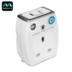 Masterplug Surge Protected 1A USB and Mains Charger - White