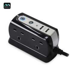 Masterplug Surge Protected 4 Plug Power Block - Black