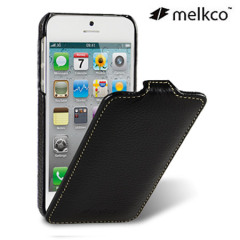 Melkco Leather Flip Case for iPhone 5 -  Black