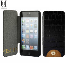Mischa Barton Luxury Croc Finish Leather Case for iPhone 5 - Black