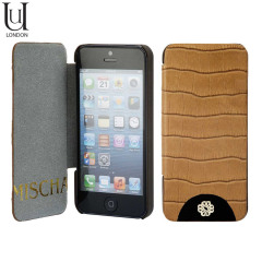 Mischa Barton Luxury Croc Finish Leather Case for iPhone 5 - Brown