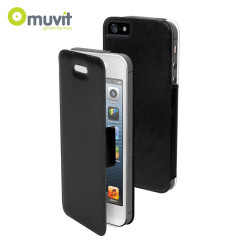 Muvit Ultra Thin Diary Flip Case for iPhone 5 - Black