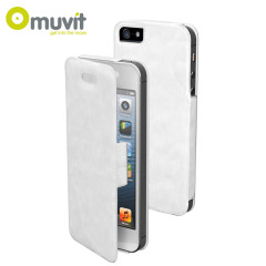 Muvit Ultra Thin Diary Flip Case for iPhone 5 - White