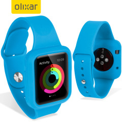 Olixar Silicone Apple Watch 2 / 1 Sport Strap with Case - 38mm - Blue