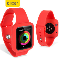 Olixar Silicone Apple Watch 2 / 1 Sport Strap with Case - 38mm - Red