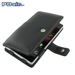 PDair Leather Book Case for Sony Xperia Z - Black
