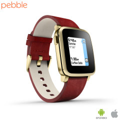 Pebble Time Steel Smartwatch for iOS and Android Devices - Gold