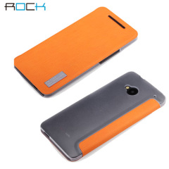 Rock Elegant Side Flip Case For HTC One - Orange