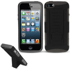 Rugged Stand Case for iPhone 5 - Black