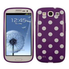 Samsung Galaxy S3 Polka Dot Case -  Purple/white