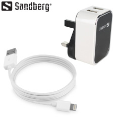 Sandberg Dual USB 1A Mains Charger Adapter for Lightning Devices