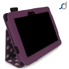 SD Stand and Type Case for Kindle Fire HD - Purple Polka
