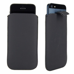 SD Suede Style Pouch Case for iPhone 5 - Black