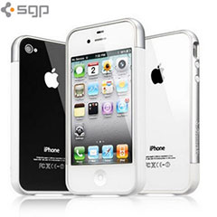 SGP iPhone 4 / 4S Case Linear EX Meteor Series - White / Silver