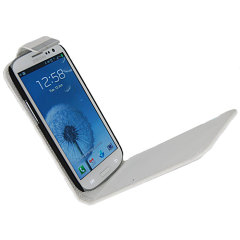 Slimline Leather Style Flip Case for Samsung Galaxy S3 - White