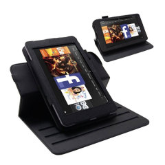 Slimline Rotating Leather Style Stand Case - Kindle Fire HD