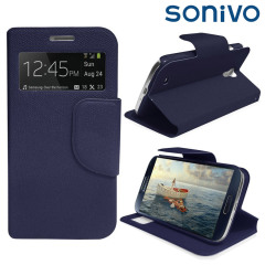 Sonivo Sneak Peek Flip Case for Samsung Galaxy S4 - Blue