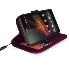 Sony Xperia Z Stand / Wallet Case - Purple