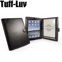 Tuff-Luv Scribe Folio Faux Leather Case For iPad 3 / iPad 2  - Black
