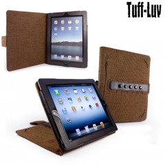 Tuff-Luv Tri-Axis Stasis Series: Natural Hemp Case and stand for Apple iPad 2 - Brown