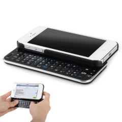 Ultra-Thin Wireless Sliding Keyboard Case for iPhone 5 - Black