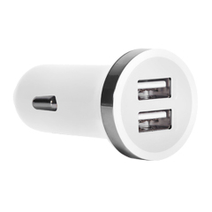 USB Mini Car Charger Adapter 2100 ma - White