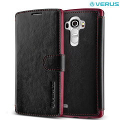 Verus Dandy LG G4 Leather-Style Wallet Case - Black