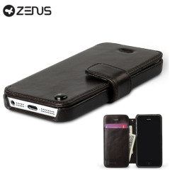 Zenus Estime Diary Leather Case for iPhone 5 - Black Chocolate