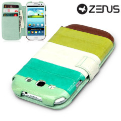 Zenus Prestige Leather Samsung Galaxy S3 Eel Diary Series Case - Green