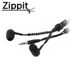 Zipper 3.5mm Anti-Tangle Headphones - Black