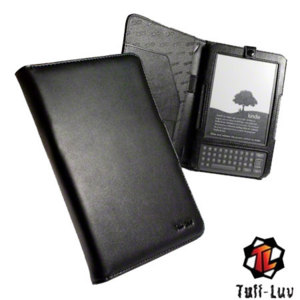 Tuff-Luv Book-Style Leather Case Cover - Amazon Kindle - Black