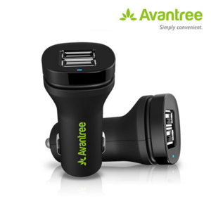 Keep your tablet and phone charged at the same time when travelling with this 2.1 Amp fast high power dual USB in car charger by Avantree.